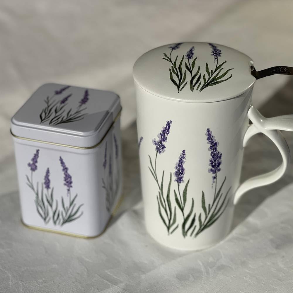 TEA SOUL Tasse Liara • Tasse en porcelaine avec couverture et filtre perforé • Capacité 400 ml