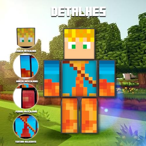 Kit Bonecos Mine craf Athos Lopers Cadres Youtubers 25cm 3un