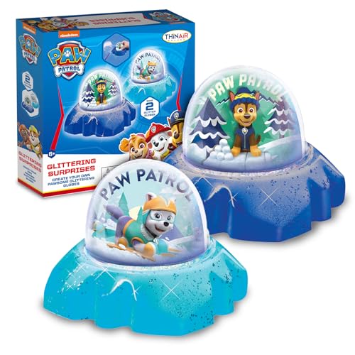 PAW Patrol DIY Glitter Globe Kit – Make Your Own Snow Globe Craft Set for Kids – Build Your Own Water Globes with Glitter, Molding Clay & Printed Designs