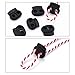 BBTO 50 Pieces Spring Cord Locks Double Holes Toggle Stoppers Sliders Oval Cord End Fastener, Black
