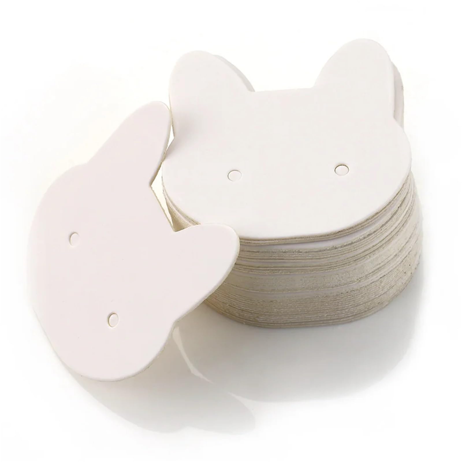 Earrings Necklace Display Cards, Kraft Paper Cat Shape Earring Cards Multicolor 400/1000 Pcs(3.5cm-white,400Pcs)