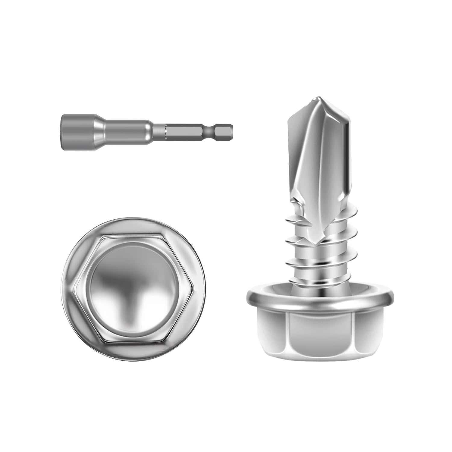 410 Stainless Steel Sheet Metal Screws - 150 PCS -8 410 Stainless Steel Sheet Metal Screws - 150 PCS -8