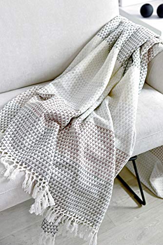 nielsen HOME Wohndecke Plaid Dana, 150x200 cm, Grau, Mauve, Weiß, Baumwolle – Bild 6