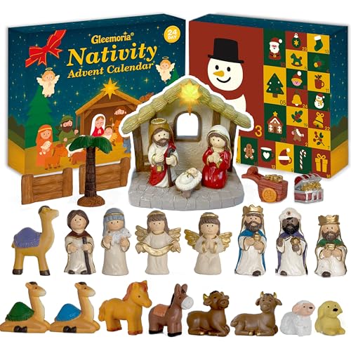 Nativity Advent Calendar 2026 Kids - 24 Days Light-Up Nativity Scene Set - image 1