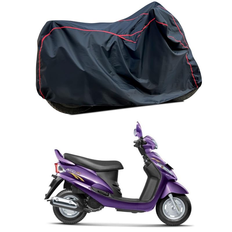 Image of Waterproof Scooter Cover Compatible with Mahindra Rodeo RZ Fabric UV Protection (Black)