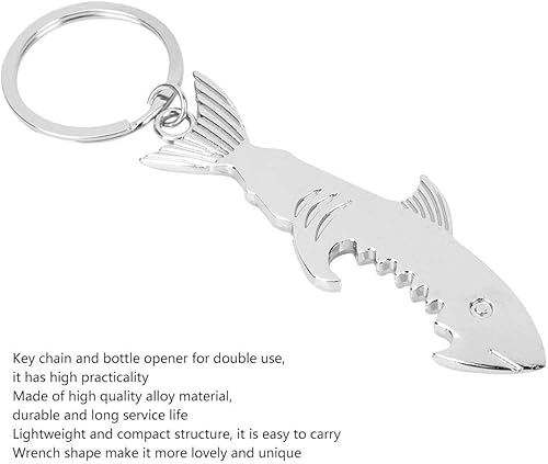 Miniatura 7 de Abridor de botellas de cerveza con forma de pez de metal, 2 en 1, regalo de boda, fiesta, multiusos, ajuste en tu llavero de regalo