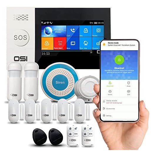 【OSI Wireless WiFi Smart Home Security DIY Alarm SYSTEM-14 Piece】 DIY Home Wi-Fi Alarm Kit with Motion Detector,Notifications with app,Door/Window Sensor, Siren,Compatible with Alexa,NO Monthly Fees