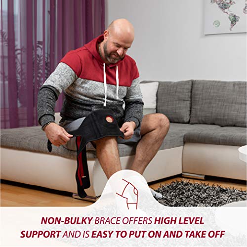 KARM Kniebandage XL XXL XXXL für Männer & Damen - Kniebandage Dicke Oberschenkel Extra Weit Übergewichtige Große Größe Übergröße Beine Meniskus Arthrose - Knee Support Brace (XL/2XL/3XL Schwarz)