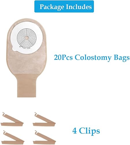 Miniatura 2 de 20 bolsas de colostomía, suministros de ostomía, bolsa de ostomía drenable de una pieza para cuidado del estoma de ileostomía, cortada a medida