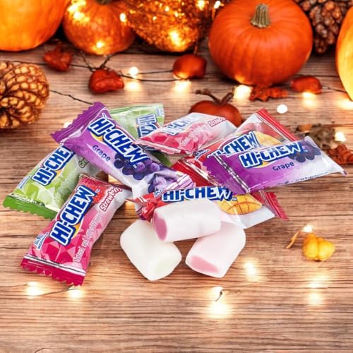Hi Chew Chewy Fruit Candy-1.5 lbs Assorted Flavors Grape, Green Apple, and Strawberry Individually Wrapped with Unique, Mouthwatering Taste Experience-Perfect for Sharing, Snacking, and Gifting(24 oz)