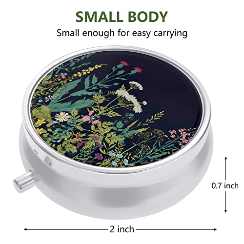 Image of Nipichsha Pill Box, Small Pill Case for Purse & Pocket, Cute Travel Medicine Organizer, Portable Medicine Container Holder to Hold Vitamins, Medication, Fish Oil & Supplement, Dandelion