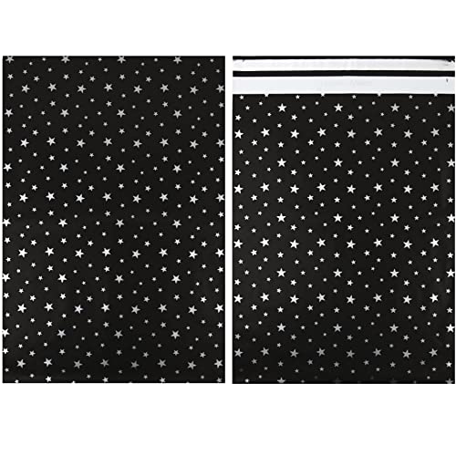 Image of Inspired Mailers - Poly Mailers 16x22-50 Pack - Silver Stars Deluxe - Large Mailing Envelopes - Large Shipping Envelopes - Large Shipping Bags - Big Mailers