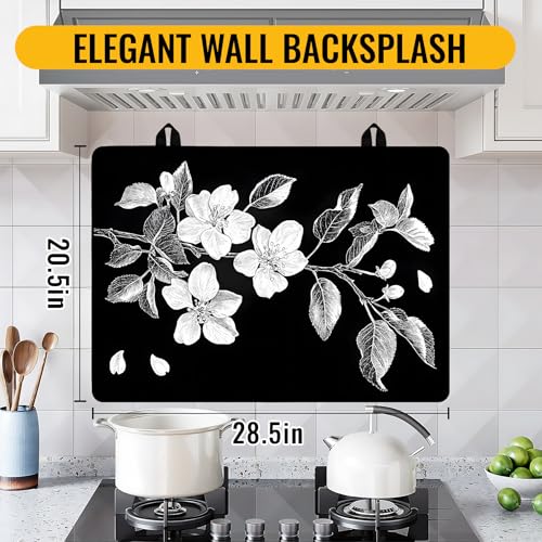 Image of Stove Top Cover for Electric Stove,Glass Stove Top Cover, Heat Resistant Glass Cooktop Cover, Stovetop Protector, Kitchen Decor, Dish Drying Mats Cover for Ceramic Washer Top 28.5x20.5 inch