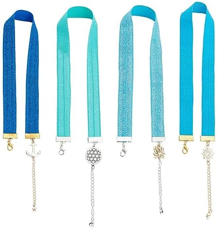 Amazon.com: FINGERINSPIRE 4 Colors Elastic Bookmark 14.5 inch Elastic ...