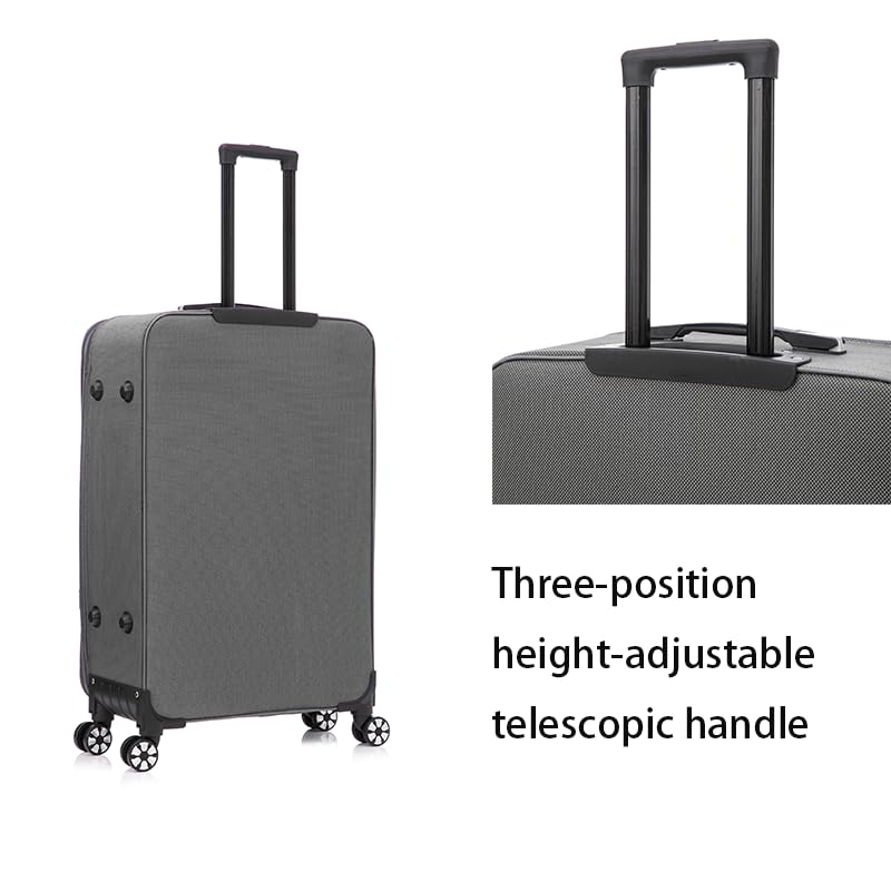 Four-Piece Suitcase Set for Expandable Soft Luggage with Combination Locks & Swivel Wheels 19-20-28-32in Travel Set (GREY)2