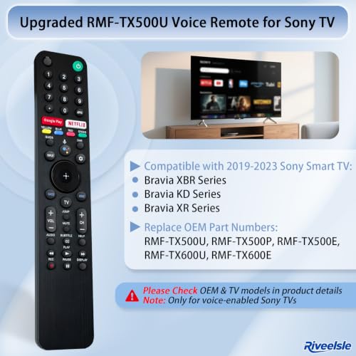 Image of Smart Voice Remote RMF-TX500U Fits Sony Bravia XR KD XBR TVs 2019-2023 | 2s Bluetooth Sync & 0.2s Rapid Response, Upgraded Smart Voice Control & Direct Hotkeys, Heavy-Duty Design, Replace RMF-TX600U