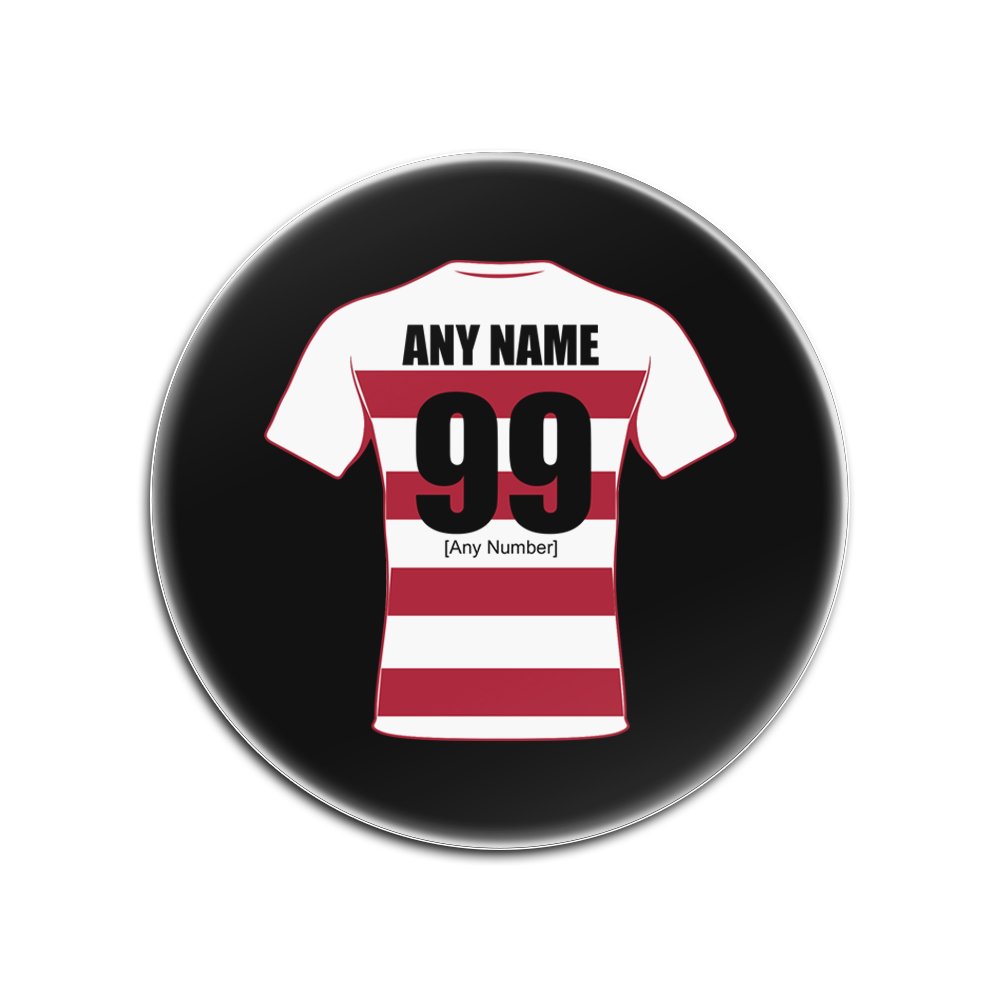 UNIGIFT Personalised Gift - Wigan Warriors Round Gloss Hardboard Coaster (Rugby League Design Theme, Colour Options) - Any Name/Message on Your Unique Mat Pad - Riversiders The Cherry and Whites