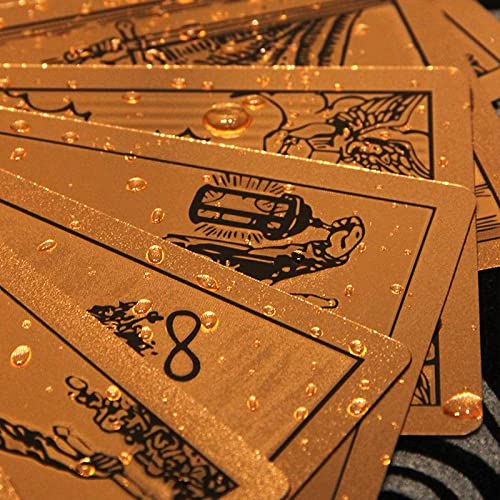 Générique Gold Foil Tarot, Tout en Anglais, ce Jeu est Un incontournable pour Les tarots débutants et avancés (Nouveaux Gold Foil Tarot, Hexagon Rose Gold,12 * 7cm