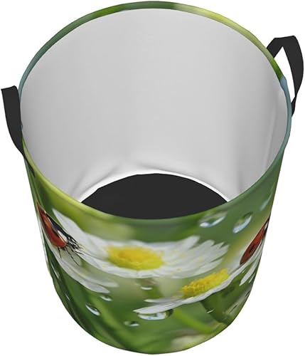 Miniatura 3 de Summer Ladybird Flowers print Circular Hamper Waterproof Storage Bin Organizer Basket Laundry Hamper With Handles For Clothes Toys Medium