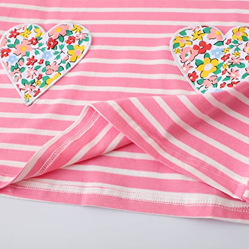 Toddler Girl Long Sleeve Dress Stripe Rainbow Christmas Easter Cotton Casual Tunic Playwear Basic Shirt Party Dresses4