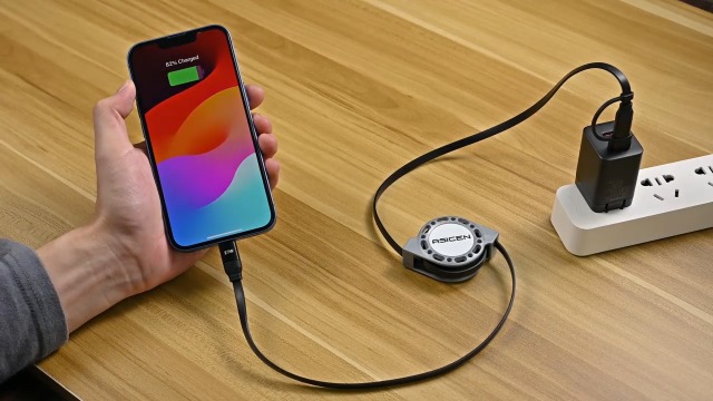 Amazon.co.jp: ASICEN 3in1 iPhone充電ケーブル リール式 PD27W 急速