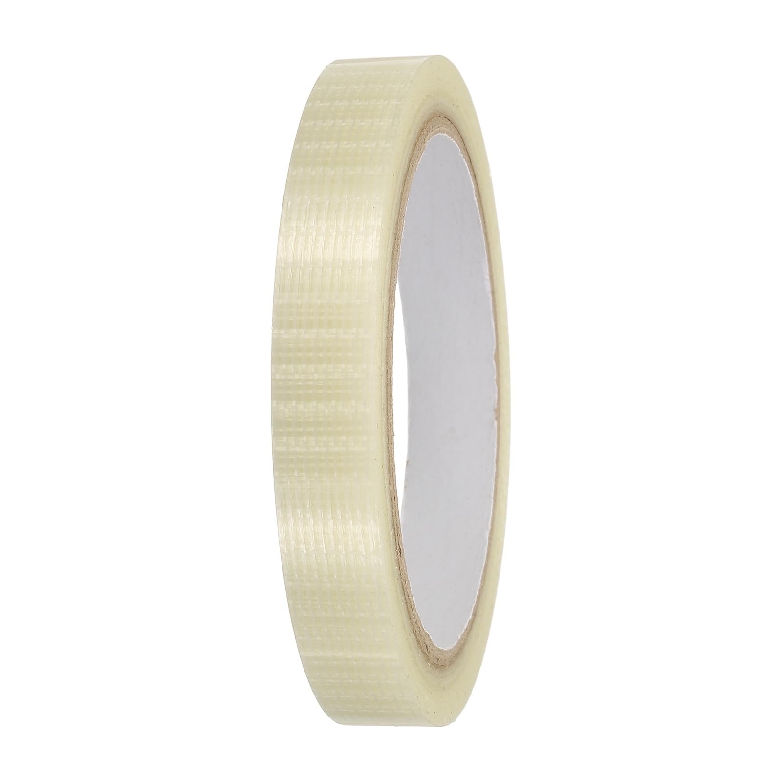 sourcing map Filament Strapping Tape, 15 mm x 20 m x 0.15 mm Heavy Duty Fiberglass Mesh Reinforced Packaging Clear Waterproof Adhesive Tape for Packaging, Moving, Home Use