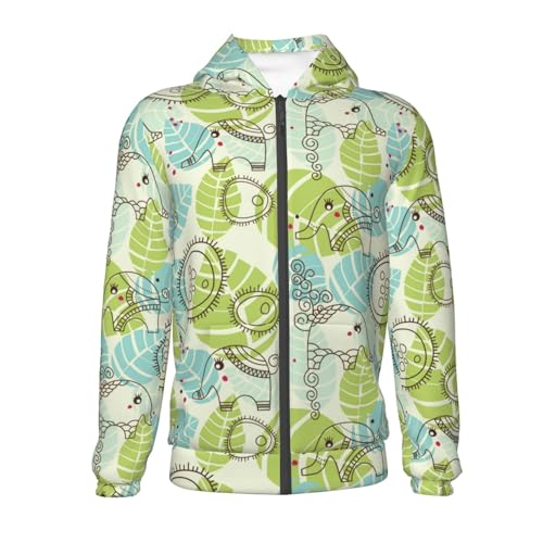 Little Elephants Garden Kids Pullover Hoodies Boys Zip Up Sweatshirts Girls Athletic Clothes with Pocket2