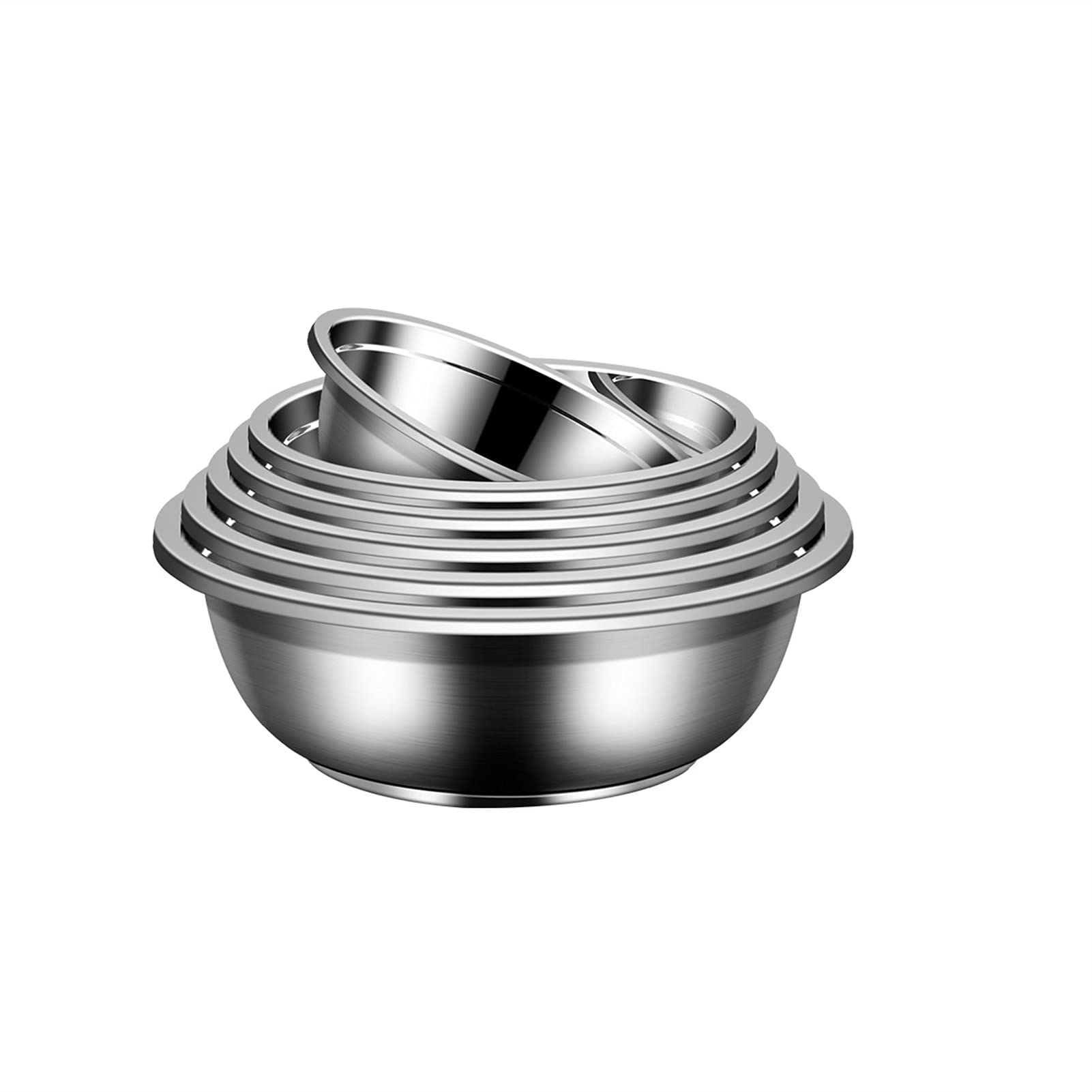 Juego de 6 Cuencos de Acero Inoxidable 304 para Mezclar y almacenar Alimentos en el hogar, el refrigerador y la Cocina