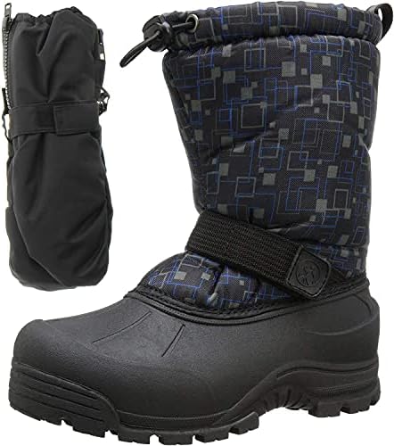 Northside Frosty Winter Snow Boots for Boys with Matching Waterproof Mittens, Size: 8 M US Toddler - Black/Blue (Blue)