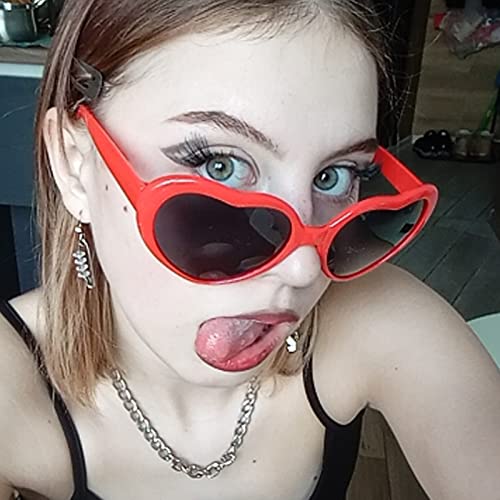 Heart Shaped Sunglasses for Women,Trendy Cute Heart Glasses Retro Taylor Sun Glasses Cupid UV4003