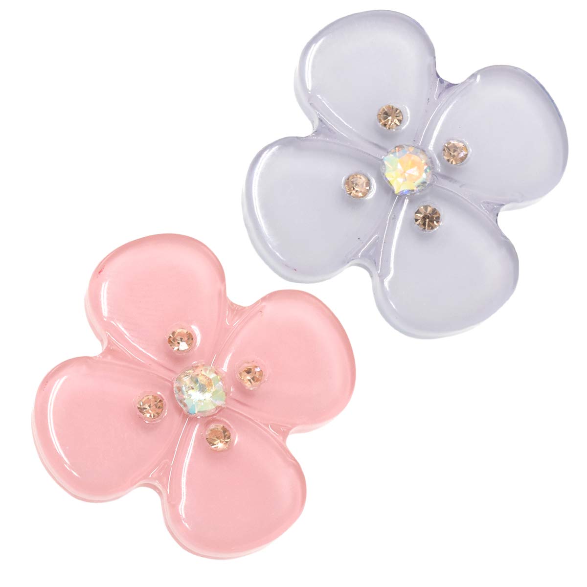 お花のハンドメイド2点 Amazon | デコパーツ ミニフラワー 4枚花 手芸 2個セット オリジナル