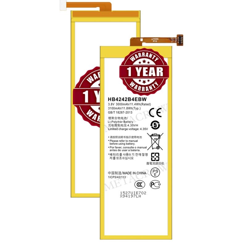 Image of Original HB4242B4EBW Battery Compatible with Huawei Honor 6 (H60-L02, H60-L01, H60-L12, H60-L04, H60-L11, HW-H60-J1, H60-L03) - (3100mAh) - 1 Year Warranty CD6