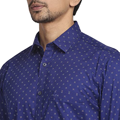 Image of Colorplus Men's Pure Cotton Print Pattern Tailored Fit Spread Collar Full Sleeve Casual Shirt
