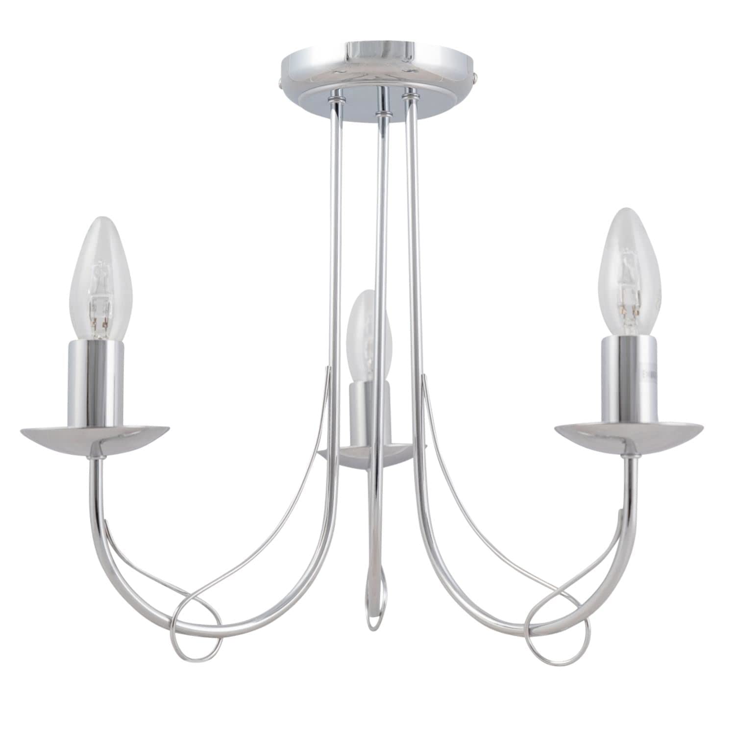 First Choice Lighting Modern Classic Polished Chrome 3 Ceiling Light Fitting Chandelier Bedroom Lounge