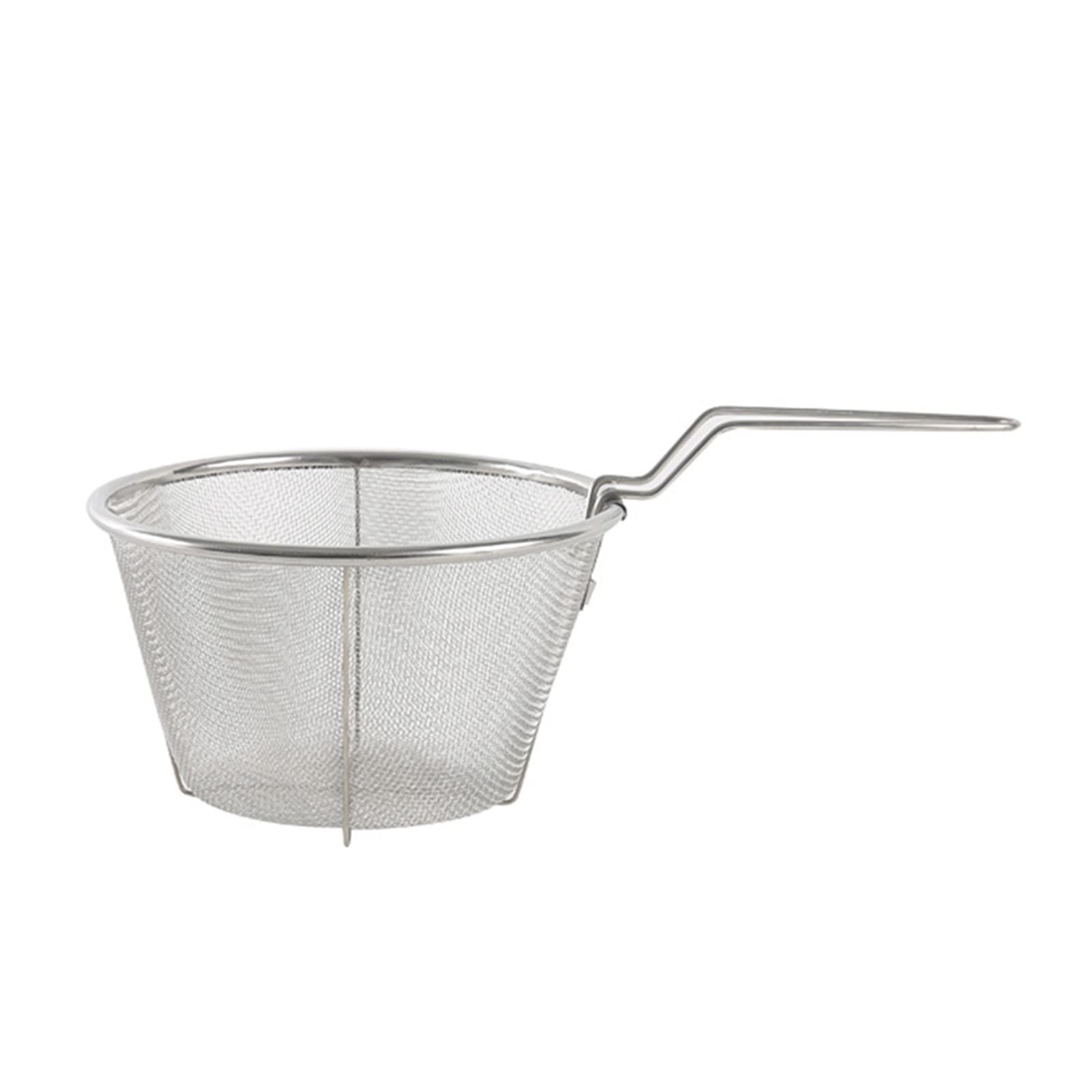 Frying Basket, Stainless Steel Wire Strainer for Frying with Handle, Strainer Net Kitchen Cooking Tool, Fried Basket Ideal for Chips, Food Presentation Serving Round French Fry Strainer