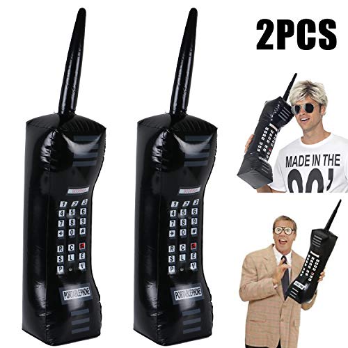 2PCS Inflatable Mobile Phone - 80's 90's Party Decorations Supplies Retro Cell Dress Accessory Phone Booth Props(30 Inches)