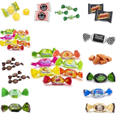 Caramelle Finazzi Vari Gusti (1000 gr): Frutta, Menta, Anice, Latte-Menta, Menta-Liquirizia, Liquirizia (7 dolci note)