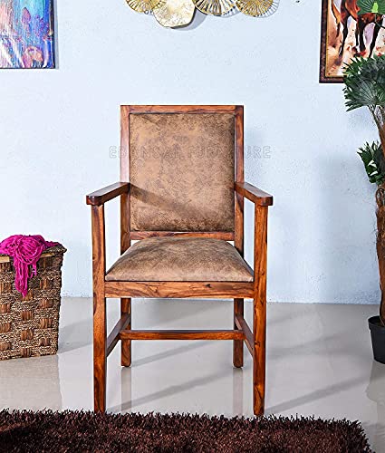 Image of 1 Seater Sofa Arm Chair | One Seater Sofa, Solid Sheesham Wood, Honey