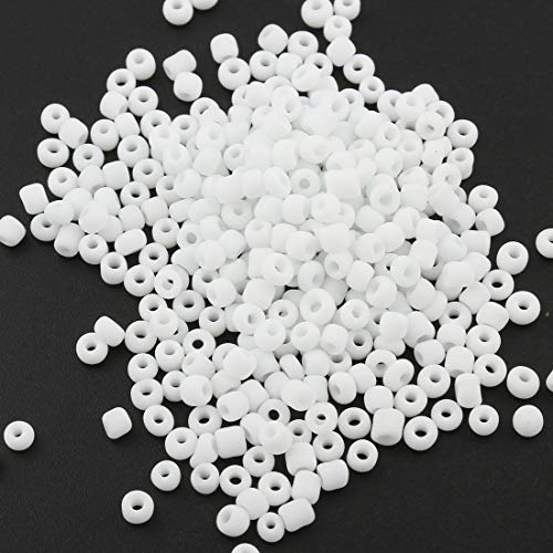 Pack of 1100 Glass Seed Beads 4 mm, 6/0, Pony Beads, Clear Mini Children's Beads, Seed Beads, Choice of Colours (White Opaque) - Image 3
