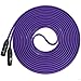 LyxPro 25 Feet XLR Microphone Cable Balanced Male to Female 3 Pin Mic Cord for Powered Speakers Audio Interface Professional Pro Audio Performance and Recording Devices - Purple
