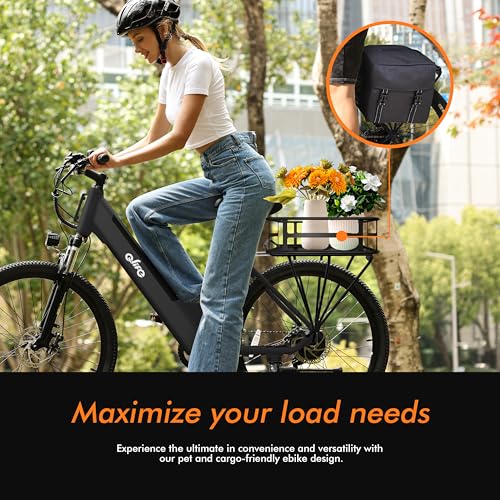Image of Qlife Cityone Electric Bike for Adults & Teens, Step-Through Commuter Ebike, 1000W Peak Motor, 55-Mile Range, 48V Removable Battery, 26-Inch City Tires, 7-Speed, Up to 20+ MPH