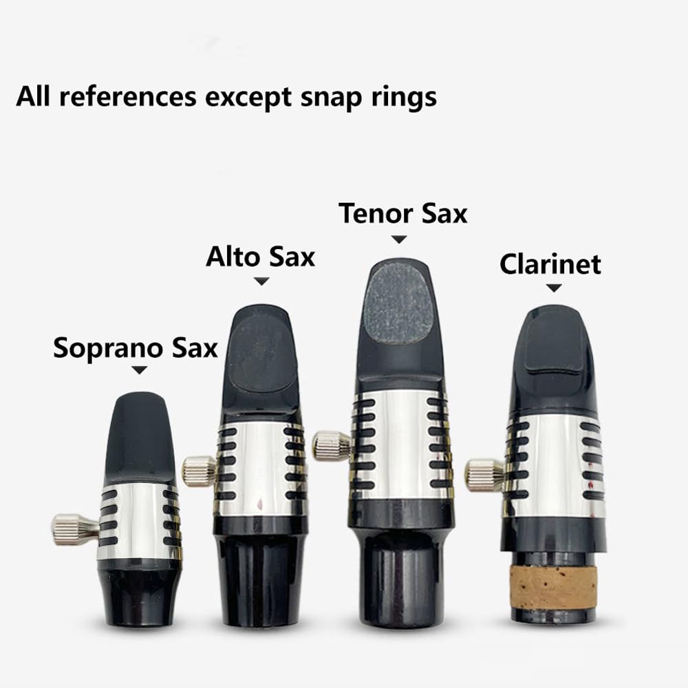 Ligadura para clarinete, 2 unidades, abrazadera de caña de acero inoxidable para boquillas de goma dura, ligadura de metal para boquilla de clarinete, mejora el tono y la estabilidad