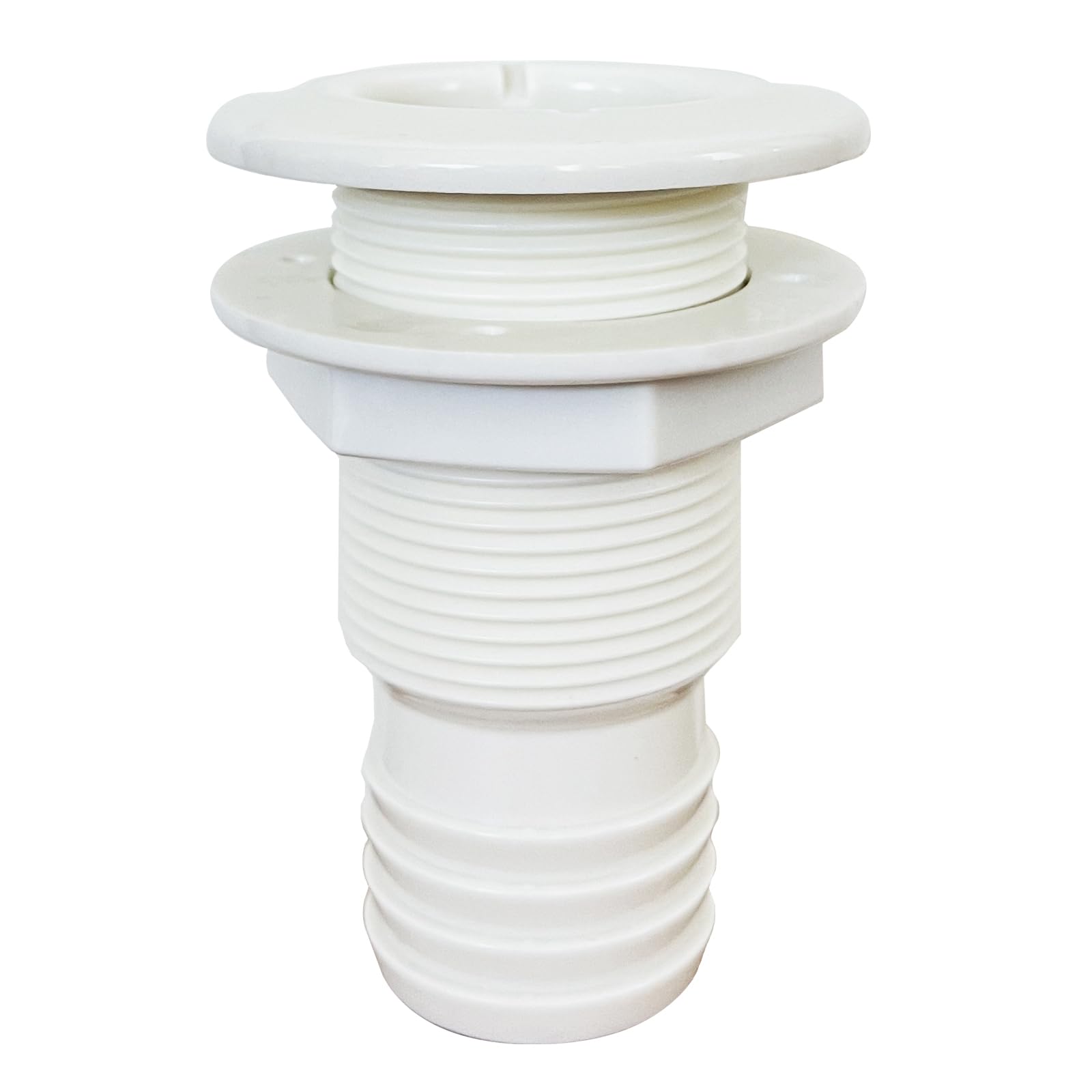 KOETSU Thru Hull Fittings for Boats, ABS Plastic Through Hull Fitting, Thru-Hull Connector Fitting,Thru Drain Connector for Boats, Yachts, Marine