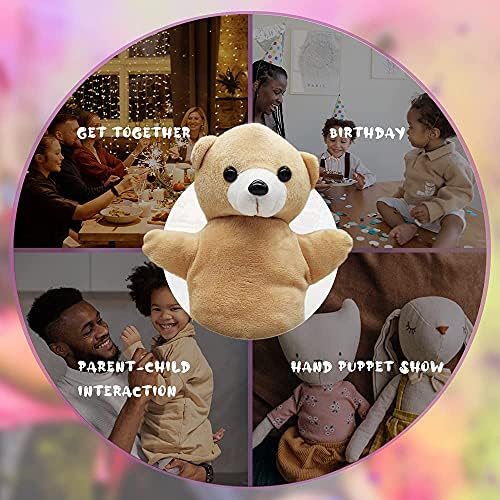 CreepyParty Hand Puppets, Animal Puppet Party Toy Set for Kids Baby, Soft Plush Farm Puppet for Children Toddlers Boys Girls, Pack of 5