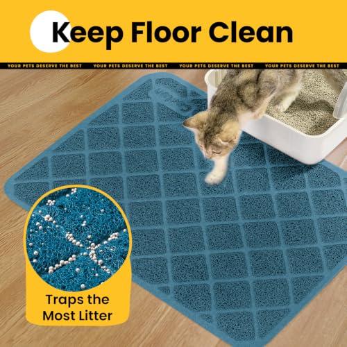 Image of Conlun Cat Litter Mat Litter Trapping Mat, 24 inch x 17 inch Navy