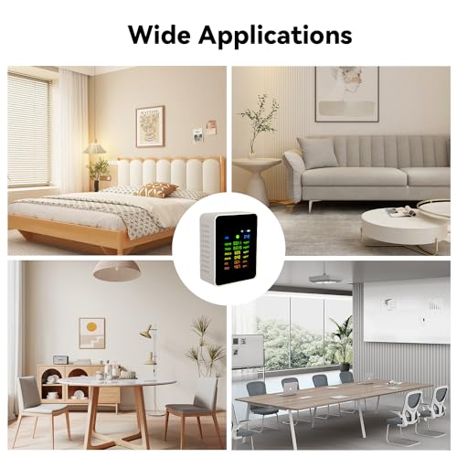 Air Quality Monitor,Indoor Air Quality Meters Detect AQI,CO2,CO,TVOC,HCHO,PM2.5,PM10 with WiFi and Date Display,Real Time Monitoring,Battery Powered,Home Air Test Kits - Thumbnail 5