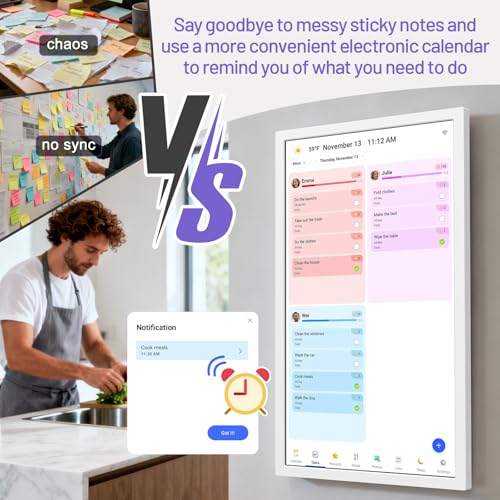 Image of 32 inch Smart Calendar Max, Digital Calendar & Chore Chart, Family Organizer with Interactive Touchscreen Display - Wall Mountable in Portrait or Landscape, Gifts for Women Men