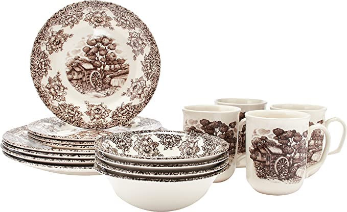 Claytan W/mill Brn Dinner Set 24 pcs
