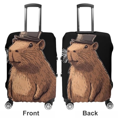 Capybara with Top Hat Luggage Covers Washable Travel Suitcase Cover Elastic Baggage Protector3