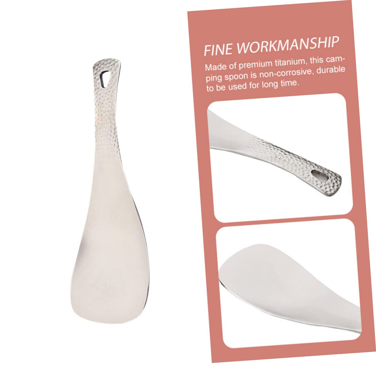 BESPORTBLE 3pezzi Cucchiaio Da Campeggio Titanio Ultra Leggero Utensile Portatile Per Picnic e Escursioni Design Ergonomico e Compatto Per Escursionisti e Amanti Outdoor